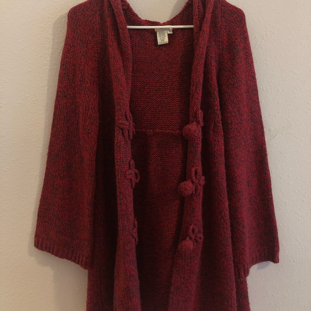 Small red cardigan sweater